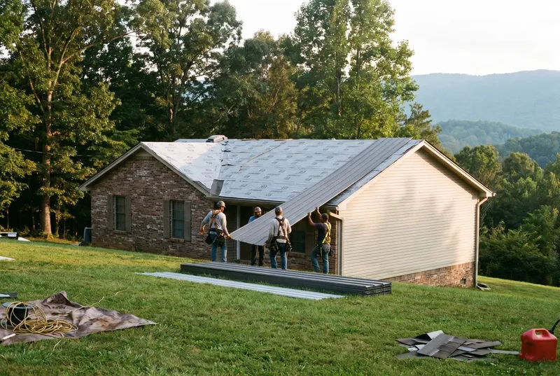 Steel roof installation (sample photo)